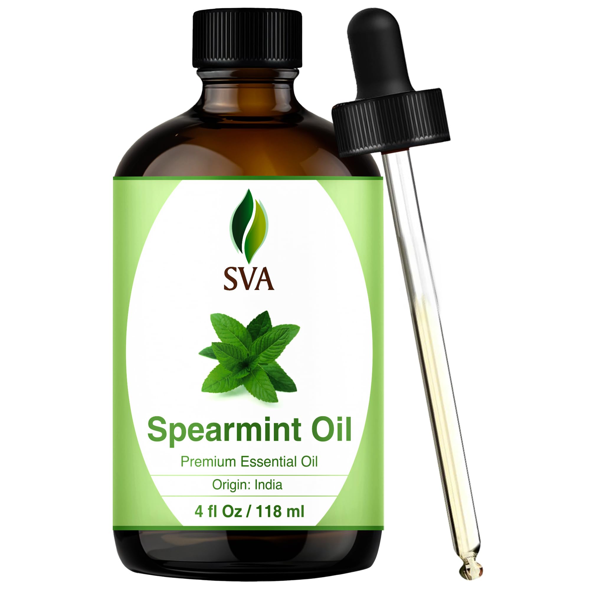 SVA ORGANICS botella frontal 118 ml mostrando envase ámbar y gotero para dosificación segura