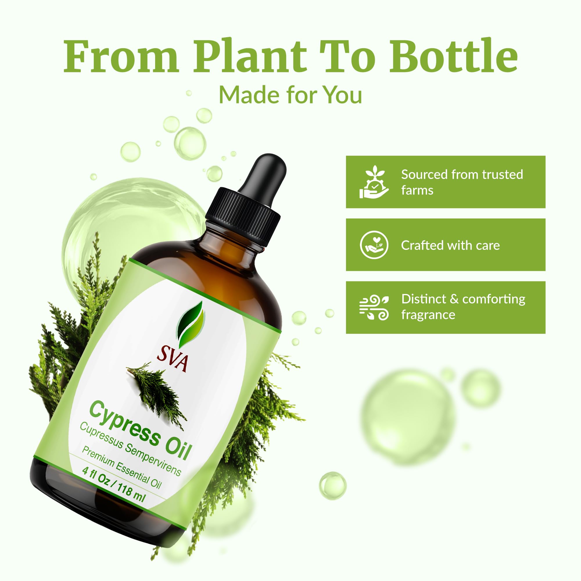 SVA ORGANICS aceite de ciprés en difusor creando ambiente aromático agradable