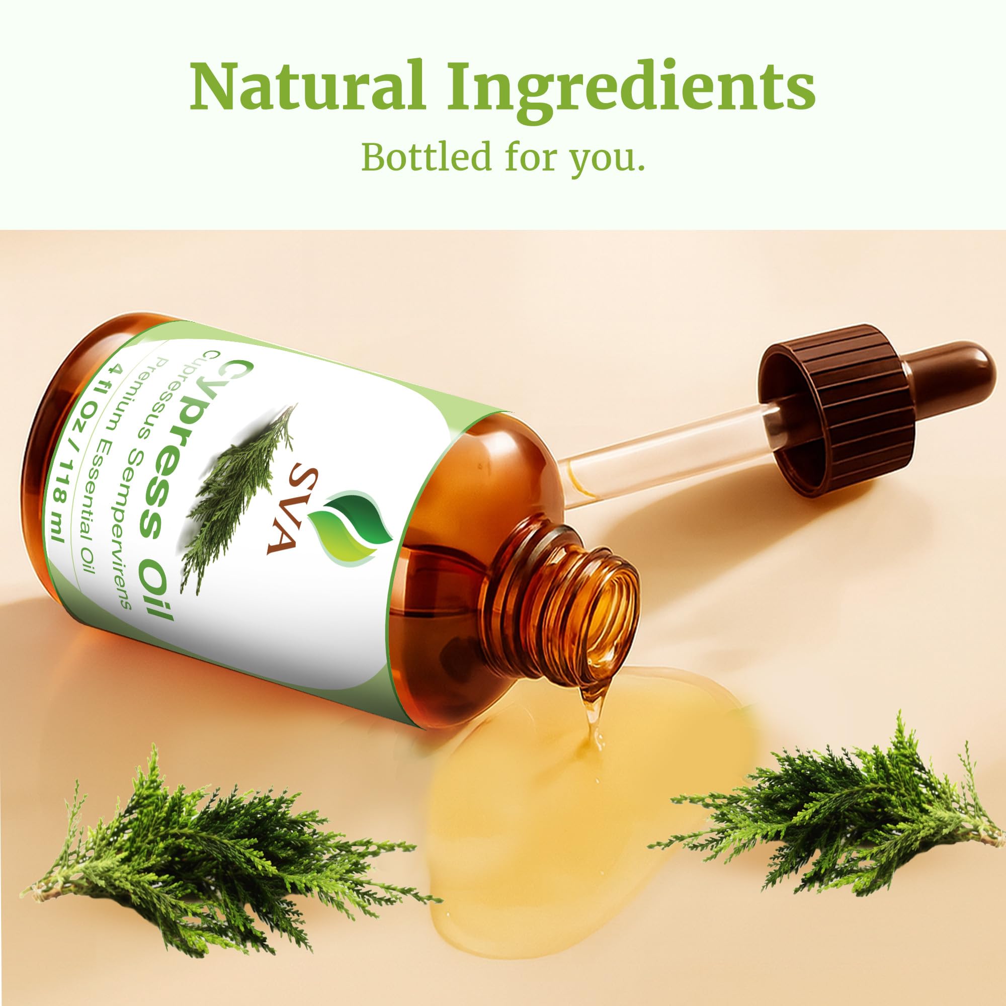 SVA ORGANICS etiqueta y listado de ingredientes del aceite de ciprés