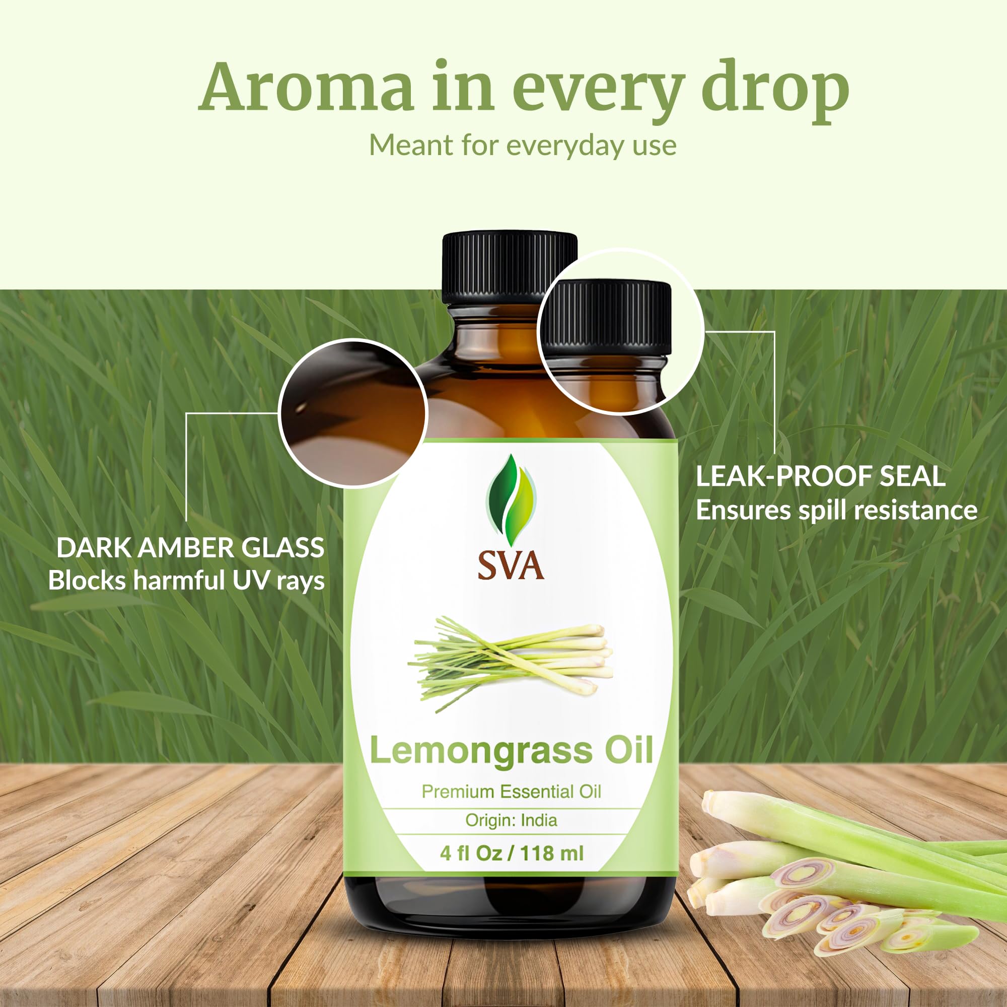 SVA ORGANICS frasco junto a manos para comparar tamaño real y capacidad