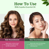 SVA ORGANICS masaje corporal con copaiba y aceite portador, aplicación segura