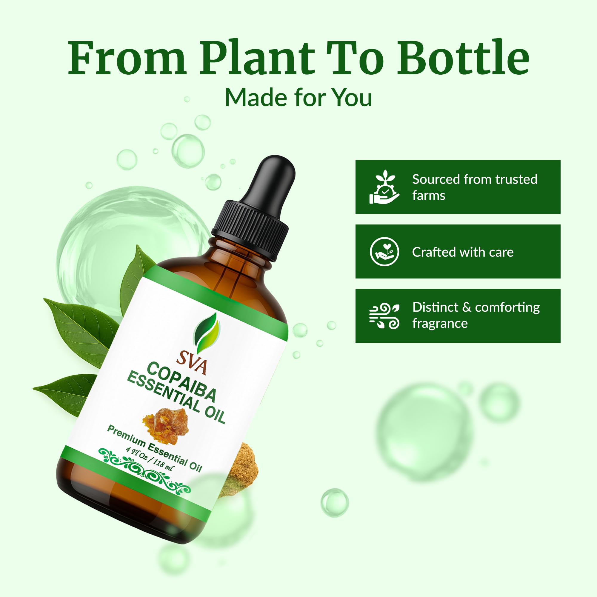 SVA ORGANICS copaiba en difusor en sala, ambiente aromático relajante