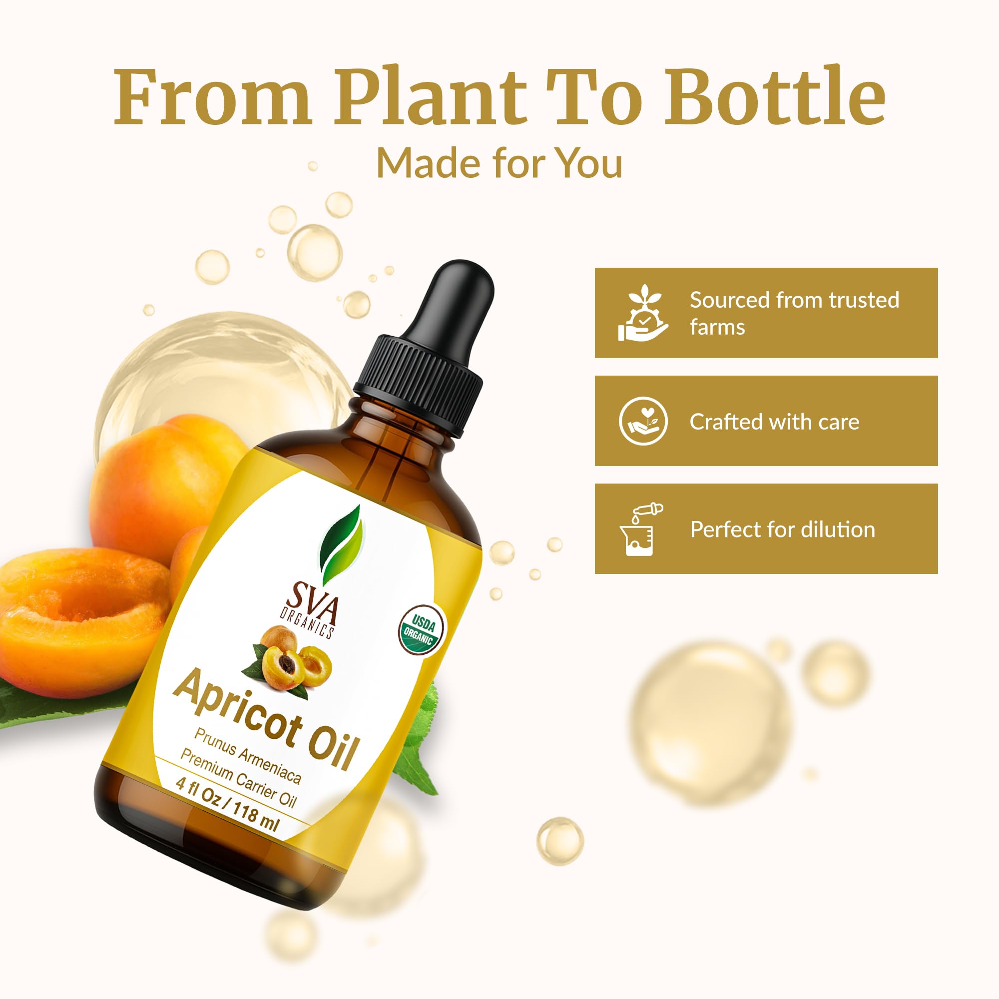 SVA ORGANICS etiqueta con ingredientes, información orgánica visible