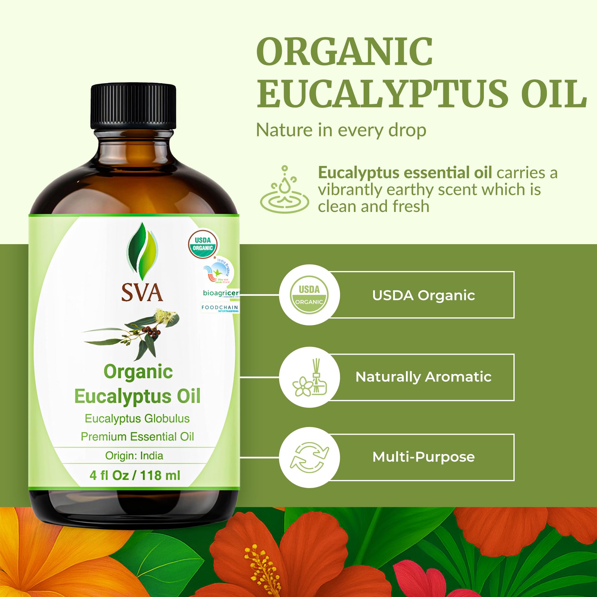 SVA ORGANICS gotero en detalle mostrando dosificación precisa y controlada