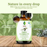 SVA ORGANICS botella junto a una mano para comparar tamaño y capacidad