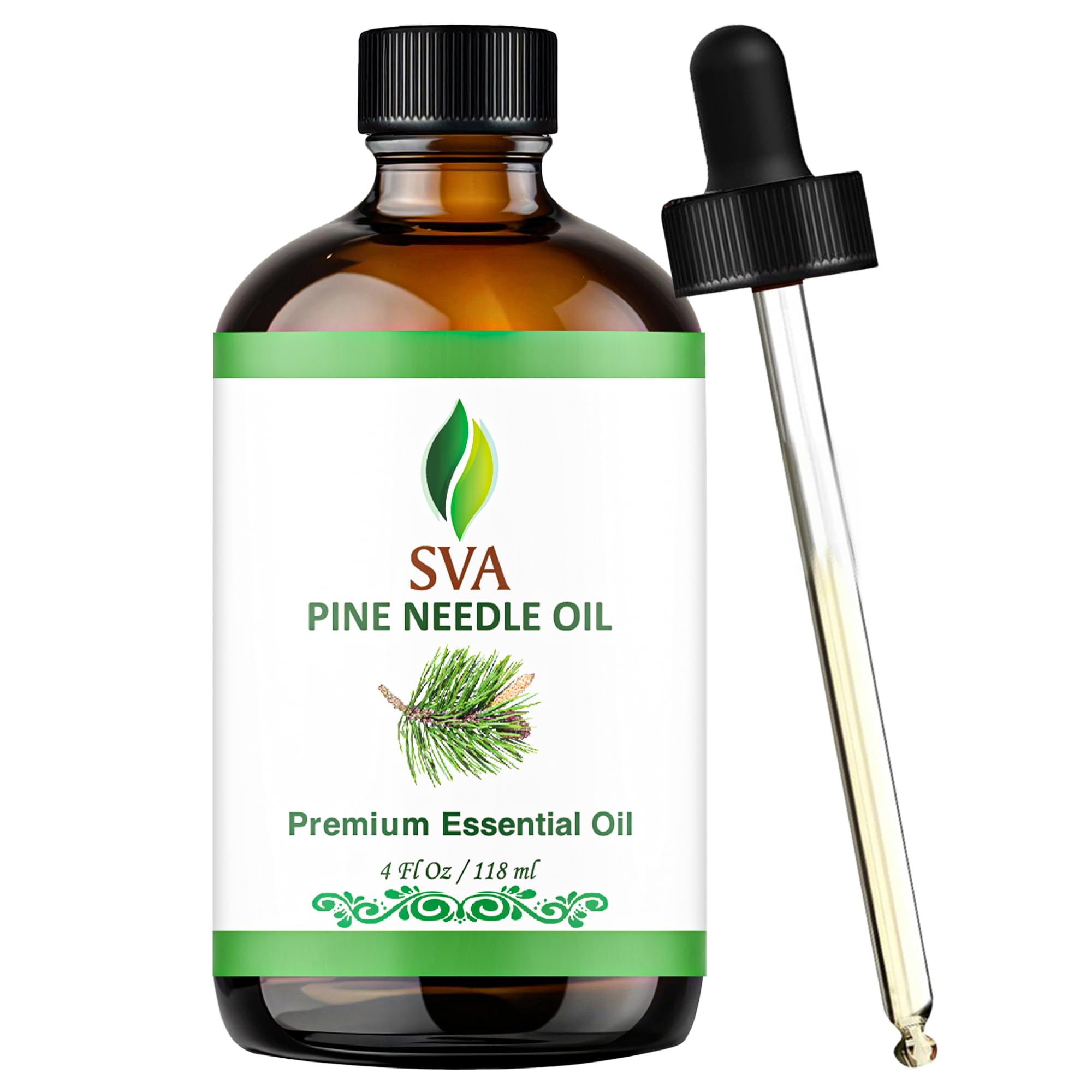 SVA ORGANICS frasco ámbar 4 oz mostrando envase y gotero para dosificar