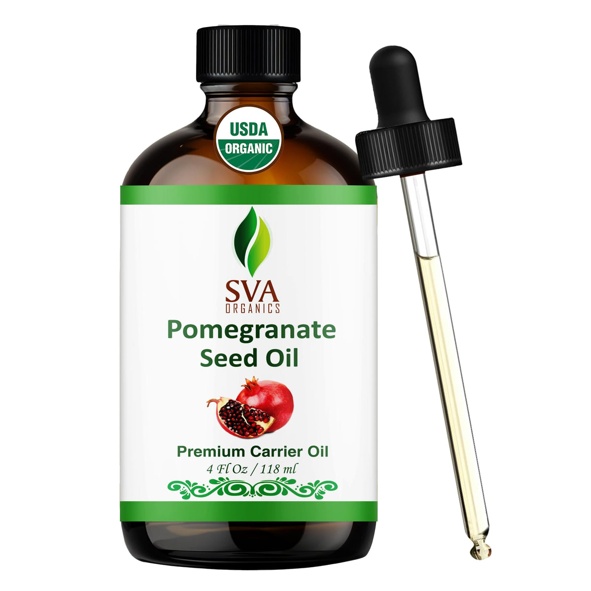 SVA ORGANICS frasco frontal con gotero, presentación clara y dosificación precisa
