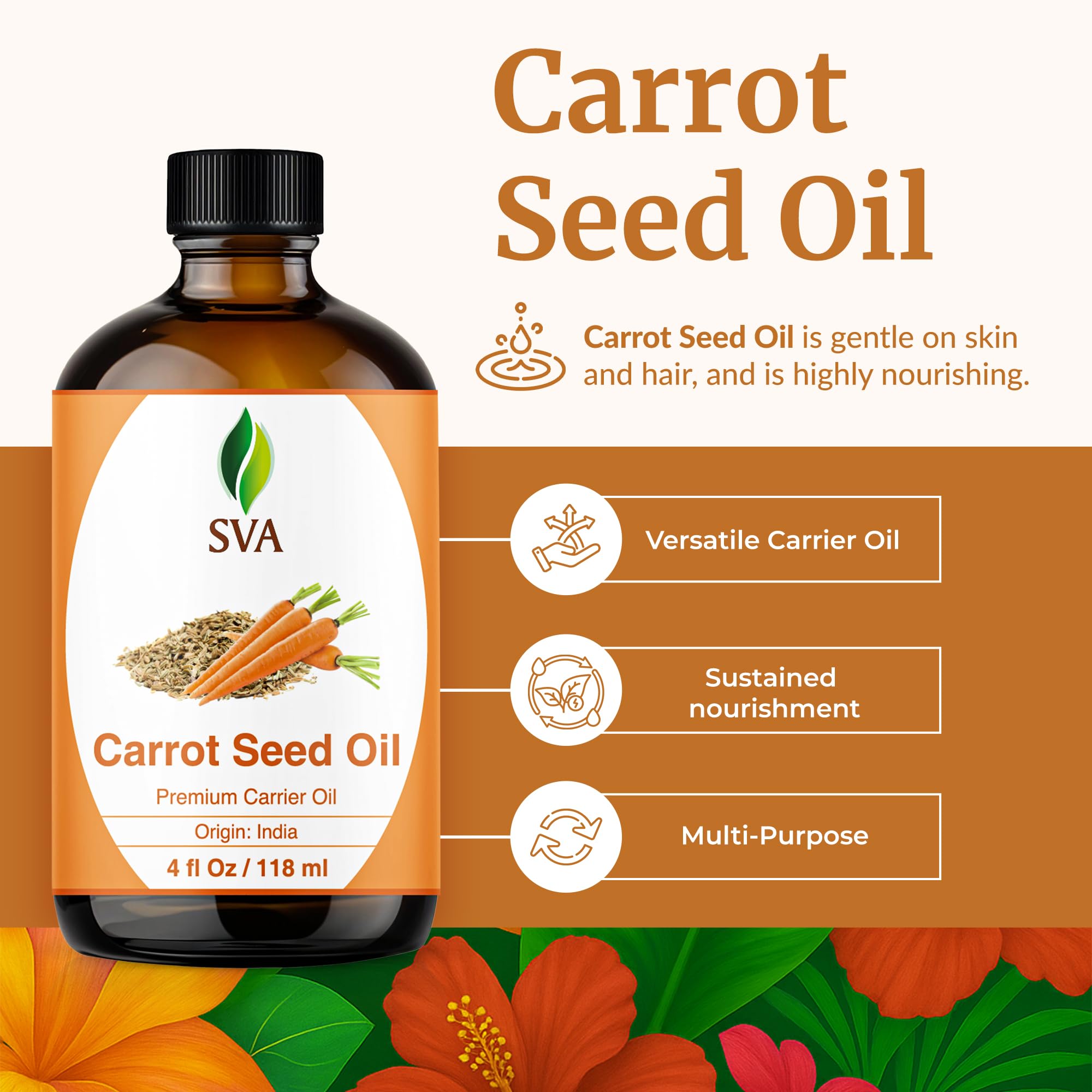 SVA ORGANICS gotero dosificando aceite semilla de zanahoria con precisión