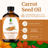 SVA ORGANICS gotero dosificando aceite semilla de zanahoria con precisión