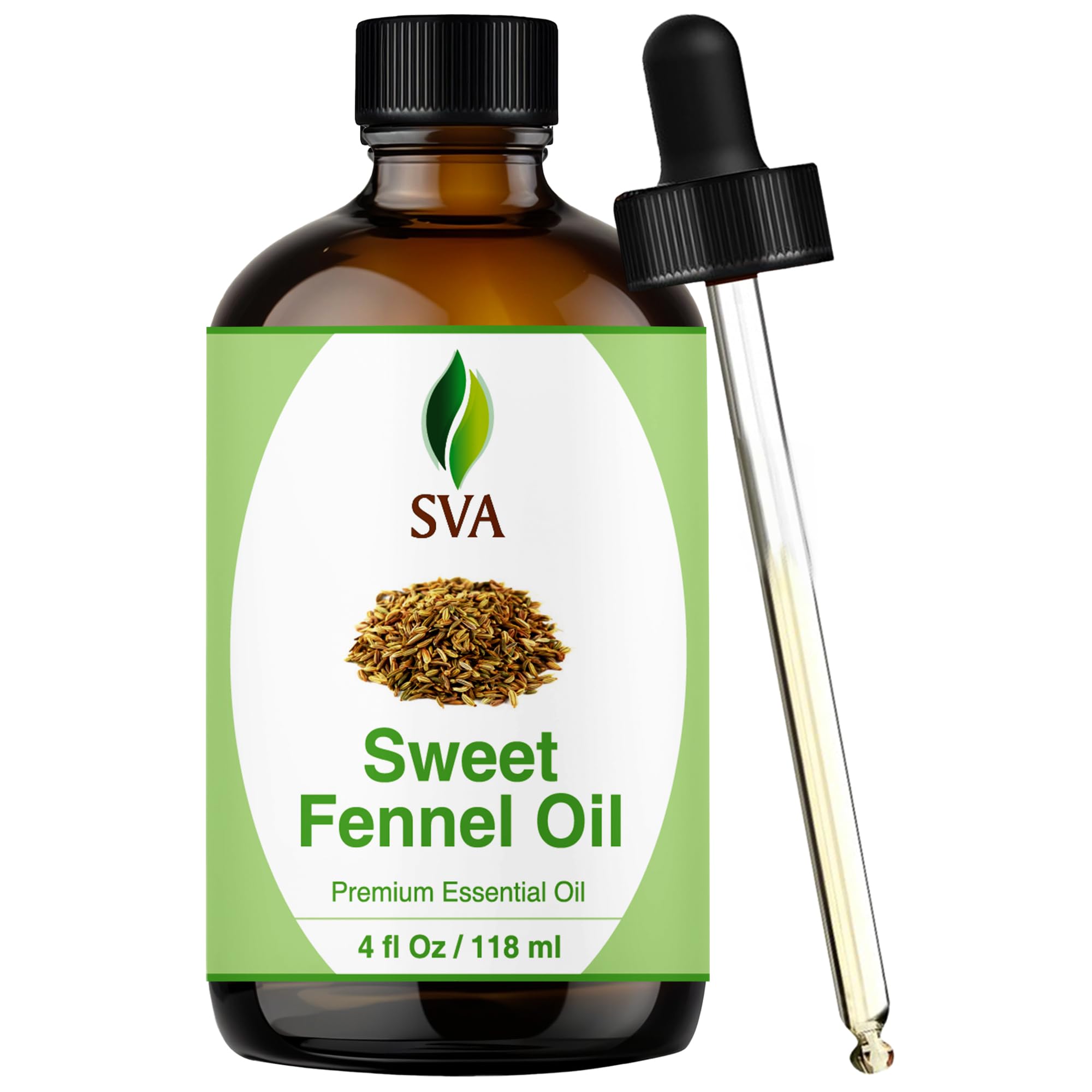 SVA ORGANICS botella frontal de hinojo dulce 118 ml con cuentagotas para uso preciso
