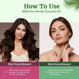 SVA ORGANICS aplicando unas gotas en cabello para masaje nutritivo
