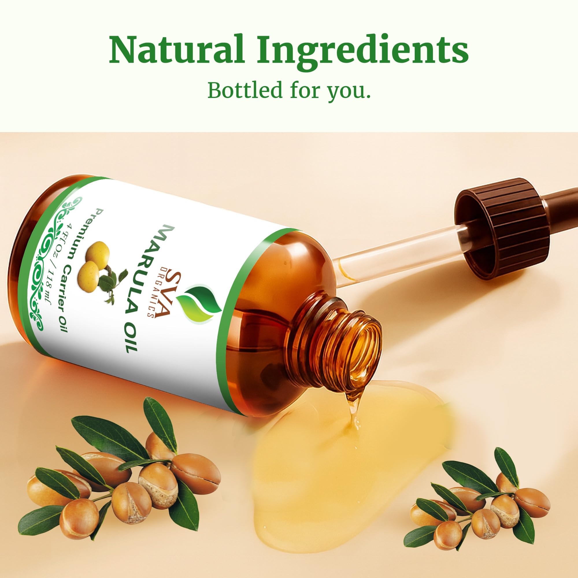 SVA ORGANICS botella de marula en ambiente de baño, uso rutinario y relajación