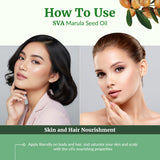 SVA ORGANICS aplicando aceite de marula en cabello, aporta brillo y controla frizz
