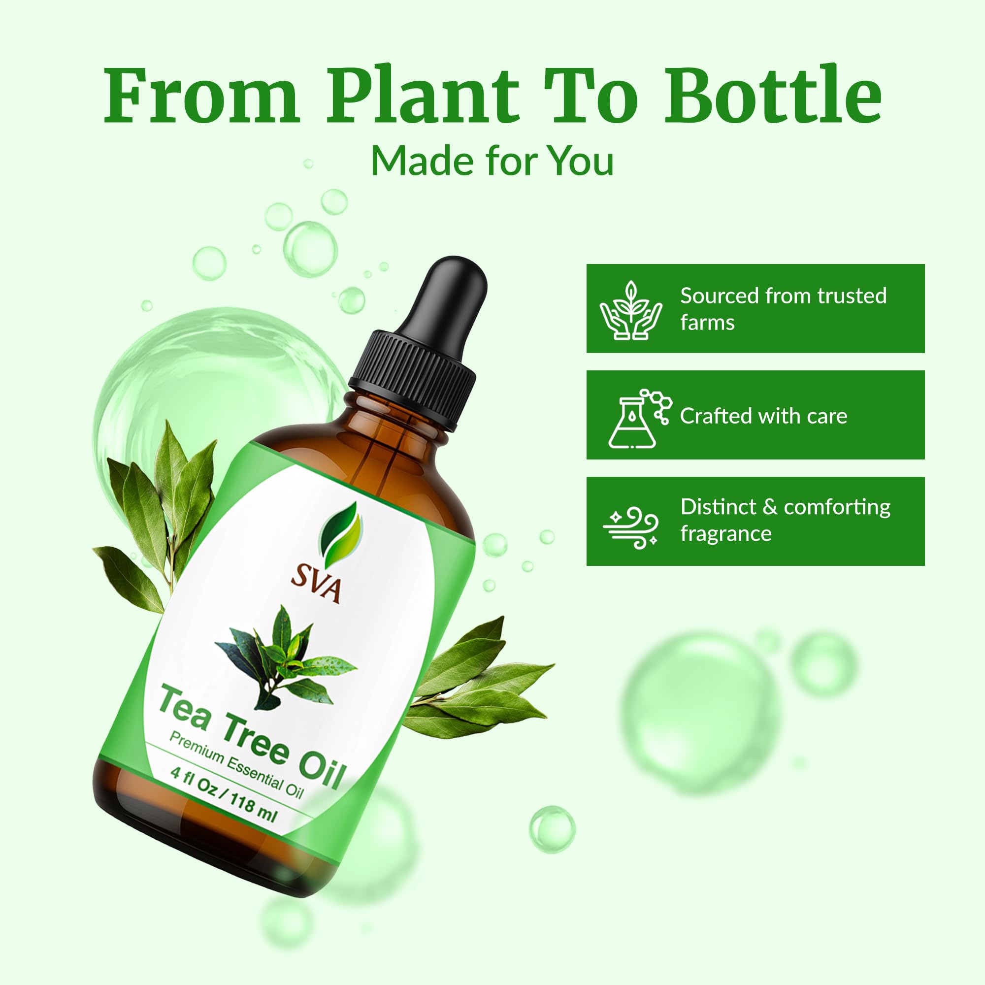 SVA ORGANICS mezclado con aceite portador para aplicaciones seguras