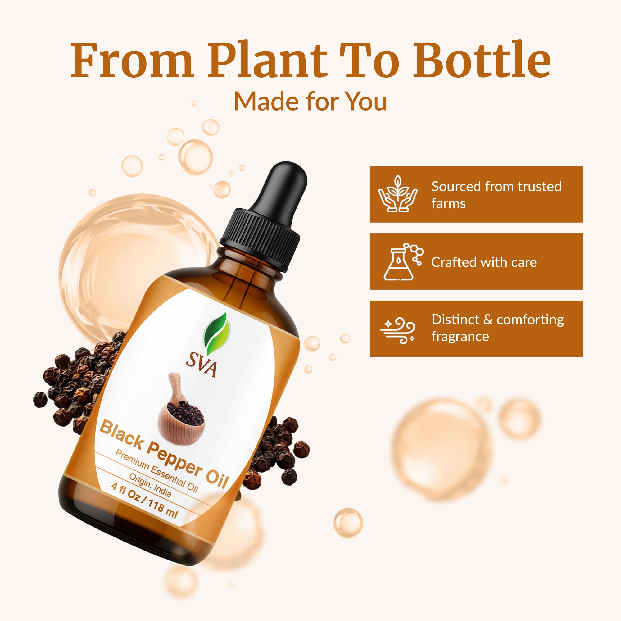 SVA ORGANICS comparación de tamaño 118 ml para referencia práctica