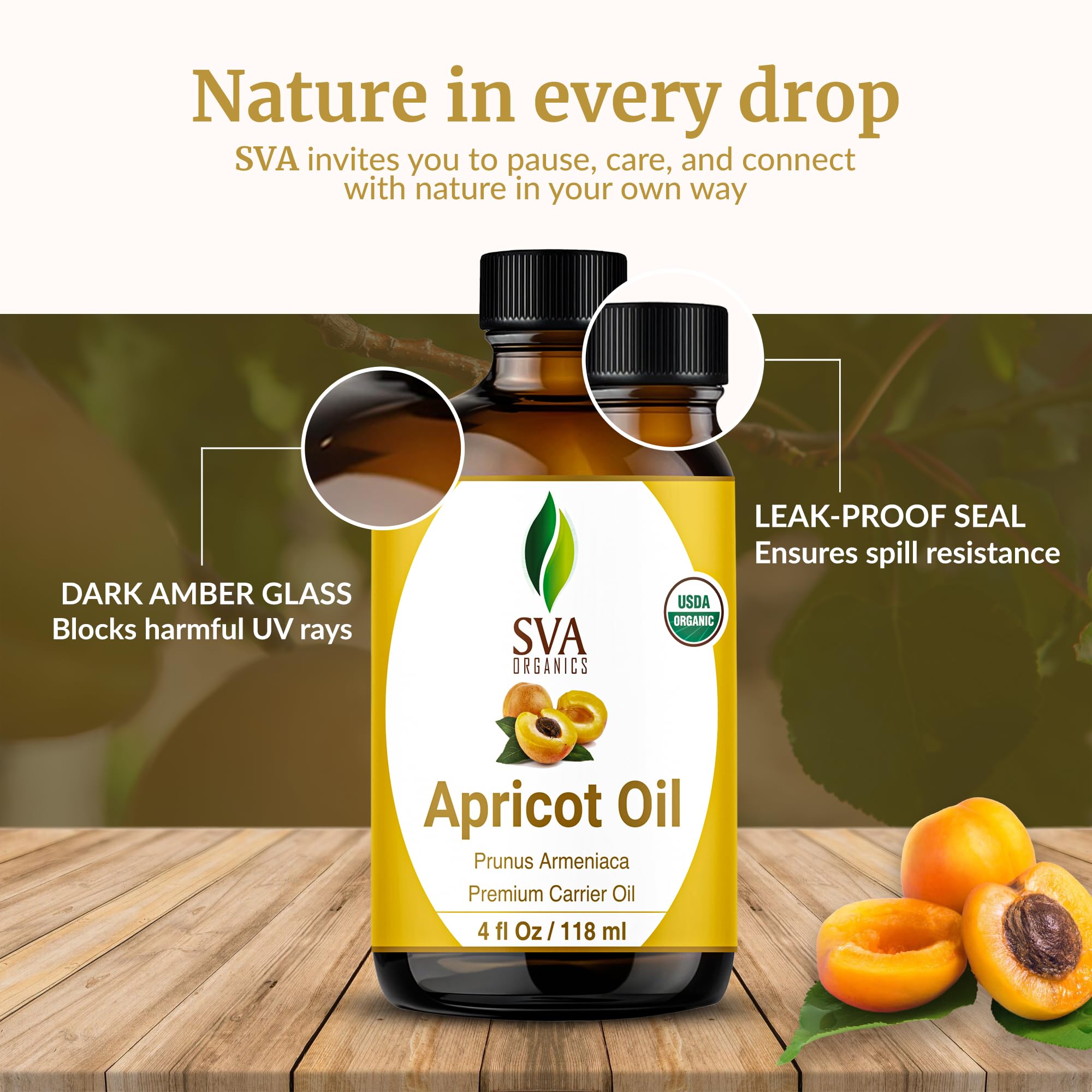 SVA ORGANICS comparación de tamaño 118 ml, fácil de almacenar