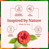 SVA ORGANICS aceite de camelia sobre la mano, textura ligera y rápida absorción