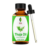 SVA ORGANICS envase ambar de Thuja mostrando cuentagotas y control de dosis
