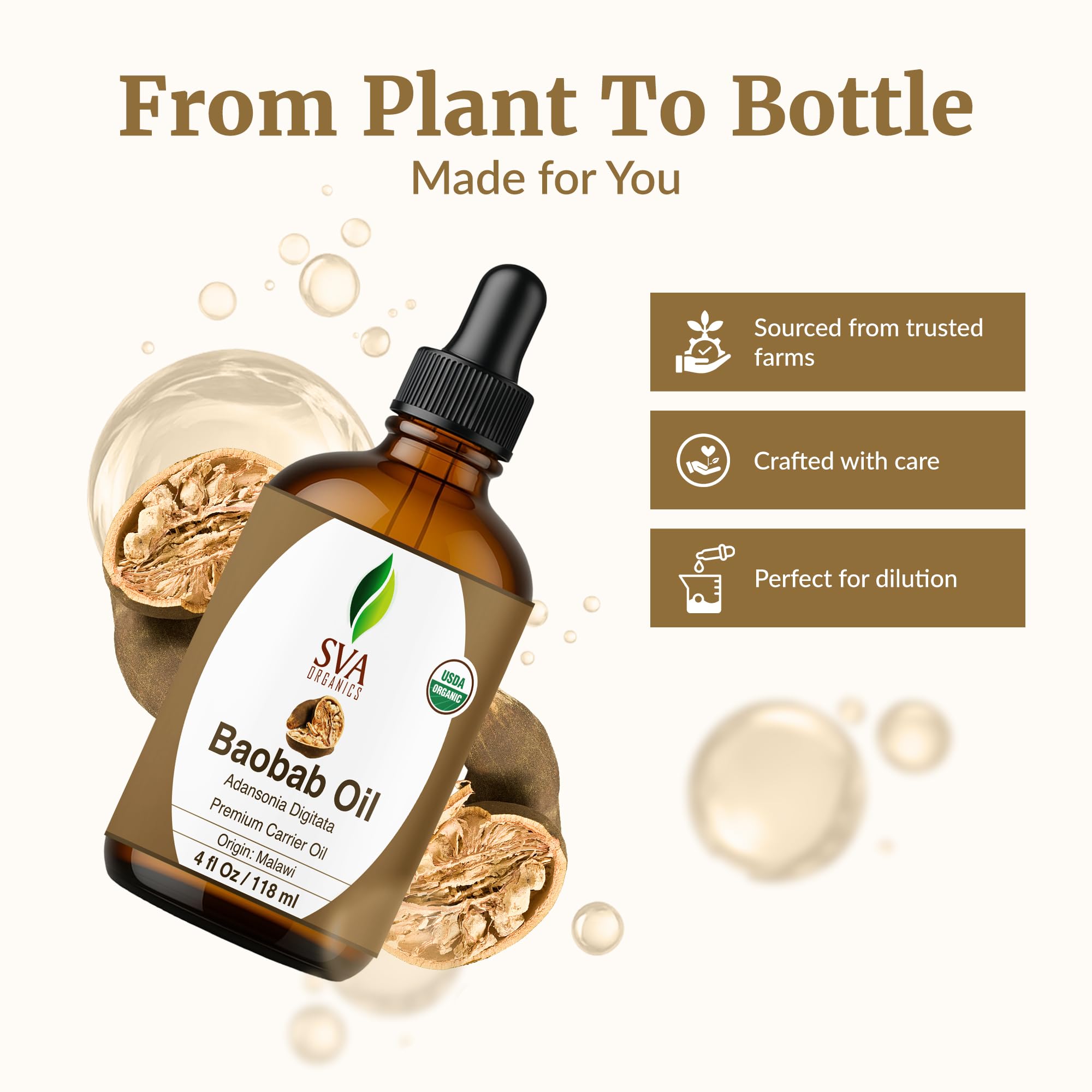SVA ORGANICS aplicación en manos para masajes y absorción eficiente