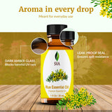 SVA ORGANICS escena lifestyle con frasco en mesa, ambiente relajado y aromatizado