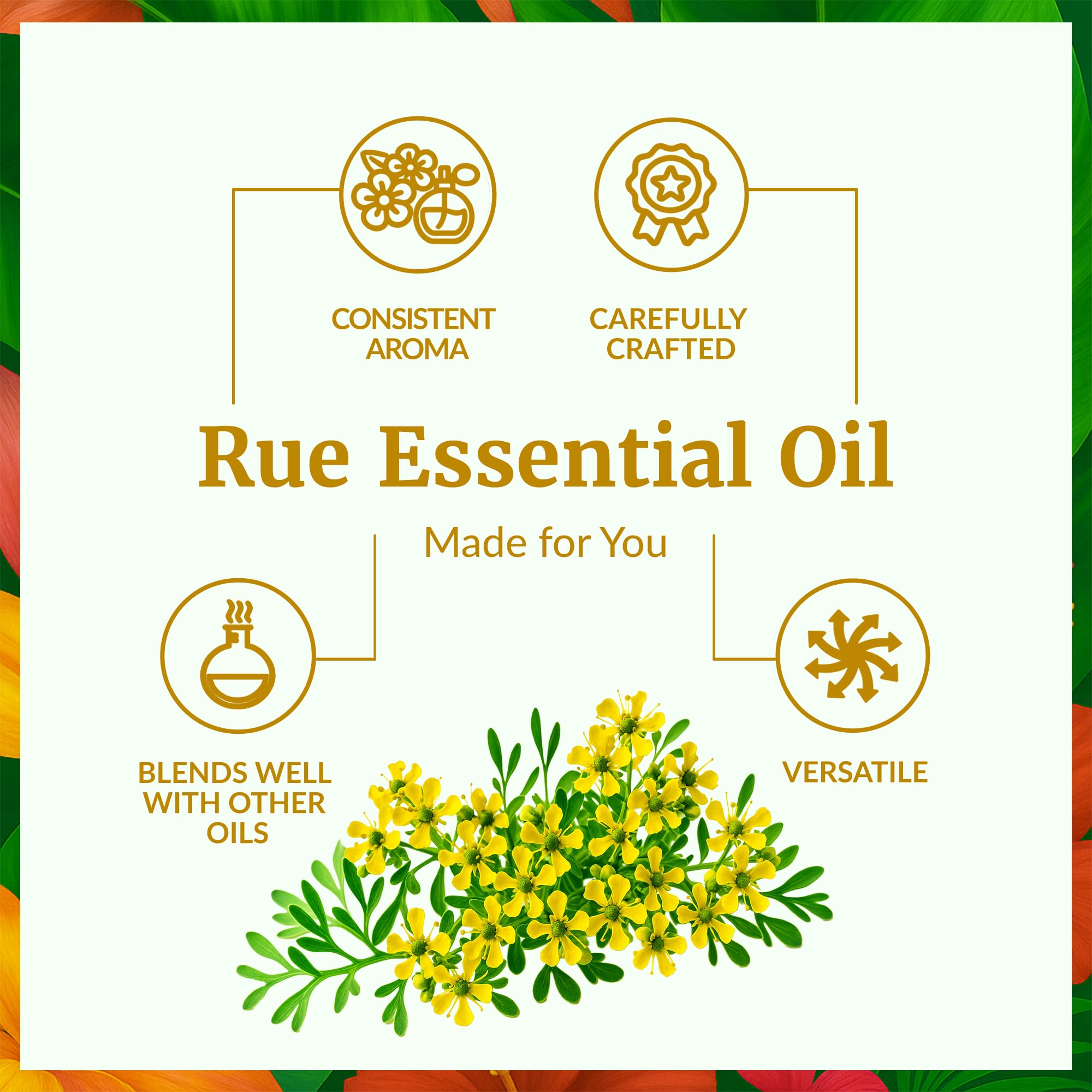 SVA ORGANICS gota de aceite de ruda sobre superficie, textura clara y pureza visible