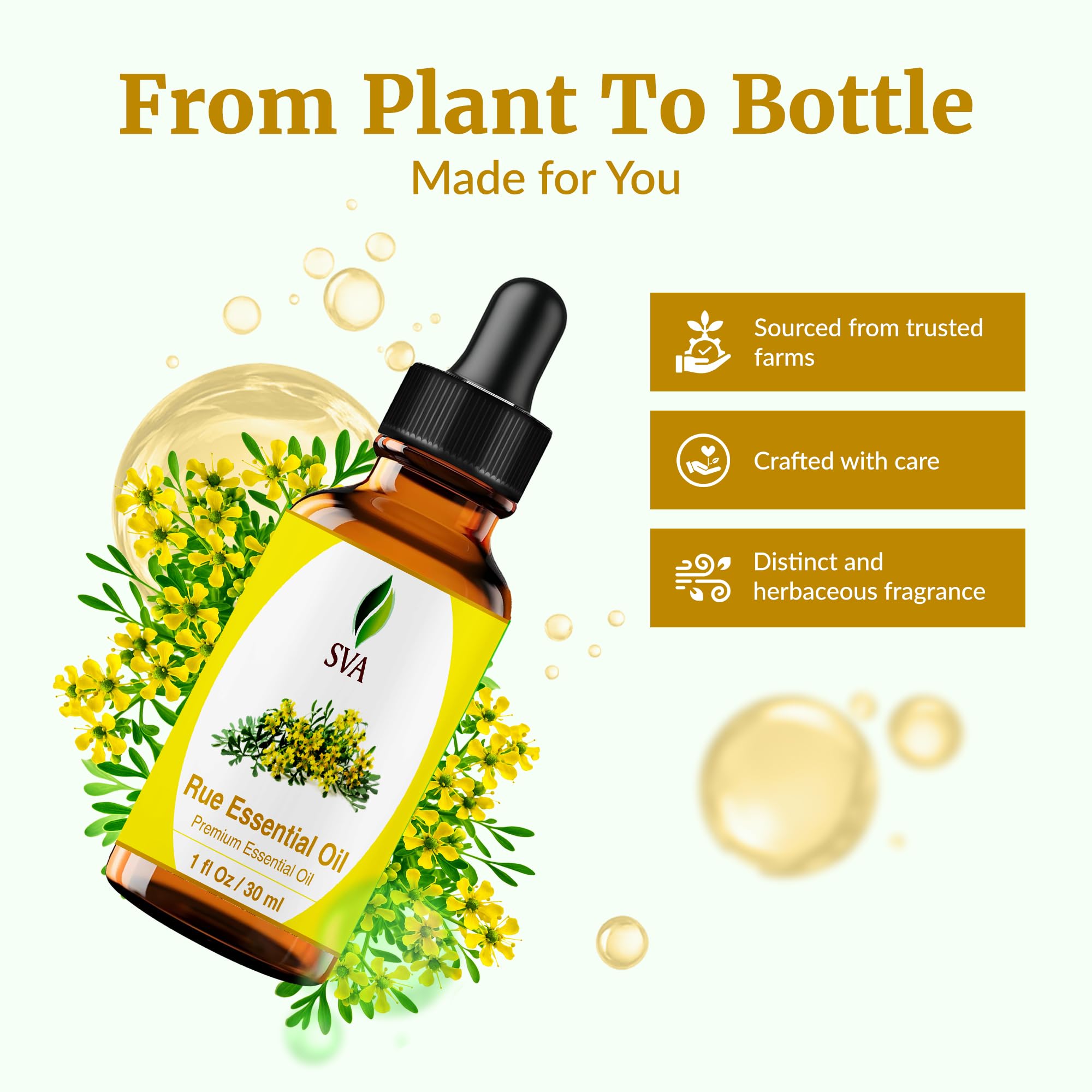 SVA ORGANICS aceite de ruda en difusor encendido, aroma fresco en ambiente