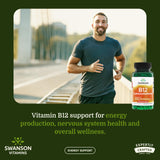 Swanson cápsula en mano destacando dosis vegana 500 mcg conveniente