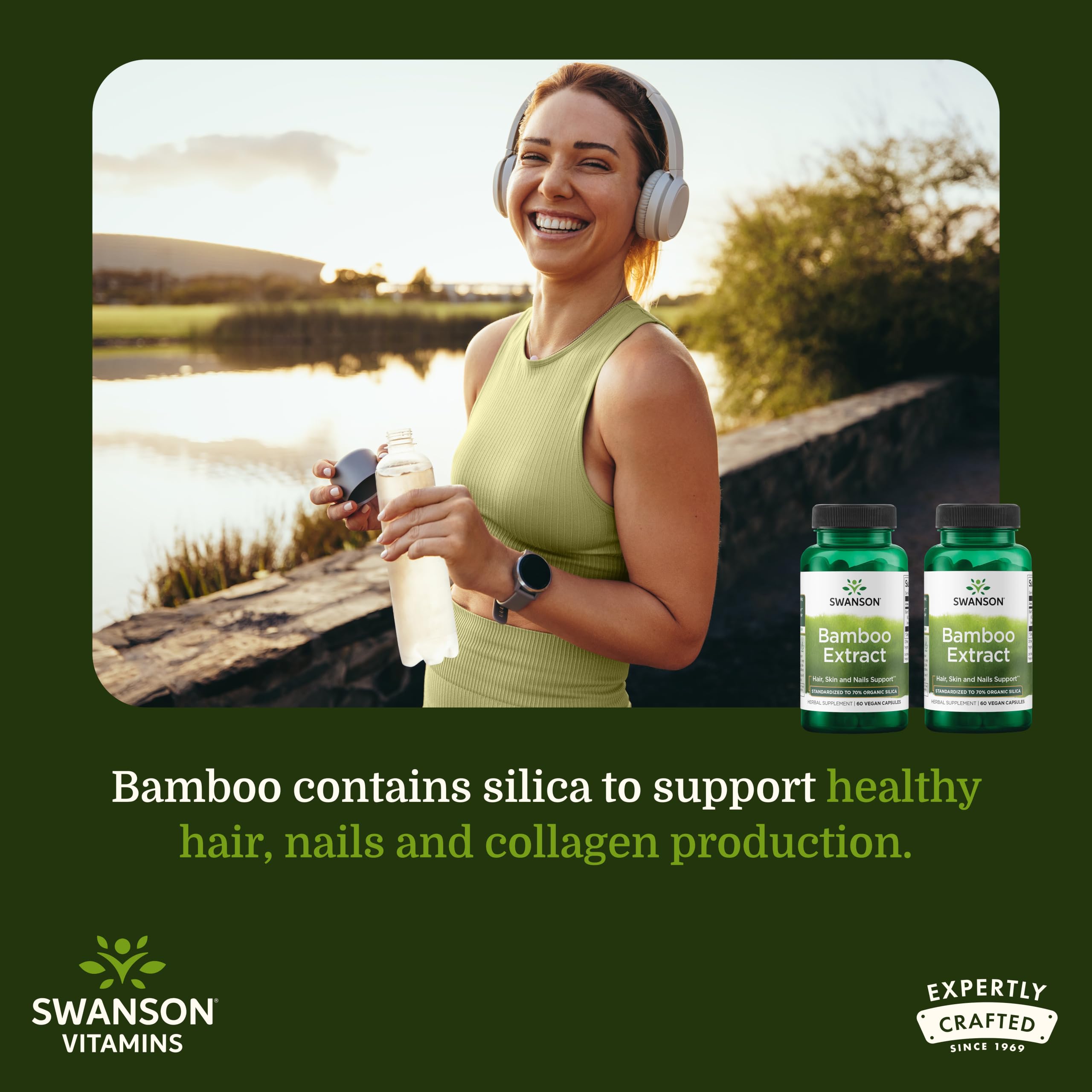 Swanson primer plano de cápsula vegetal mostrando tamaño y fácil ingestión