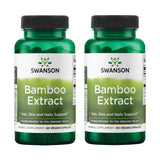 Swanson frasco frontal de Bamboo Extract mostrando 60 cápsulas y marca clara