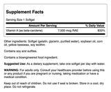 Cápsula blanda Swanson beta-carotene en primer plano, fácil de tragar y dosificada