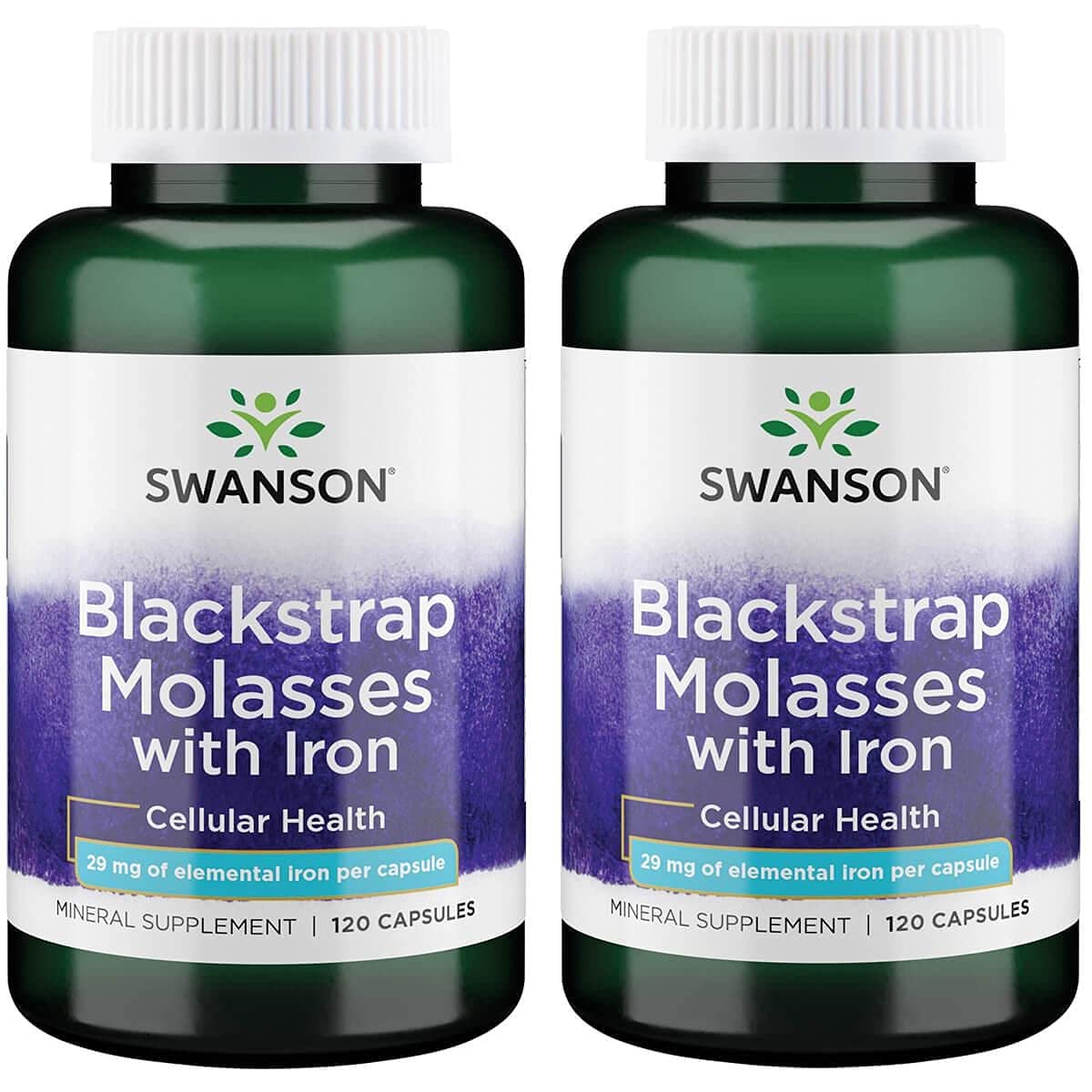 Swanson frasco frontal de Blackstrap Molasses mostrando presentación y cantidad