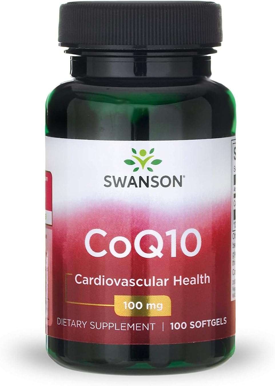 Swanson CoQ10 frente del empaque mostrando etiqueta y cantidad
