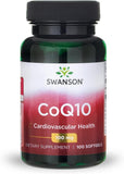 Swanson CoQ10 frente del empaque mostrando etiqueta y cantidad