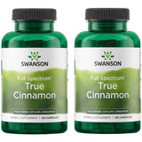 Swanson envase frontal Full Spectrum True Cinnamon, presentación doble y beneficio conveniencia