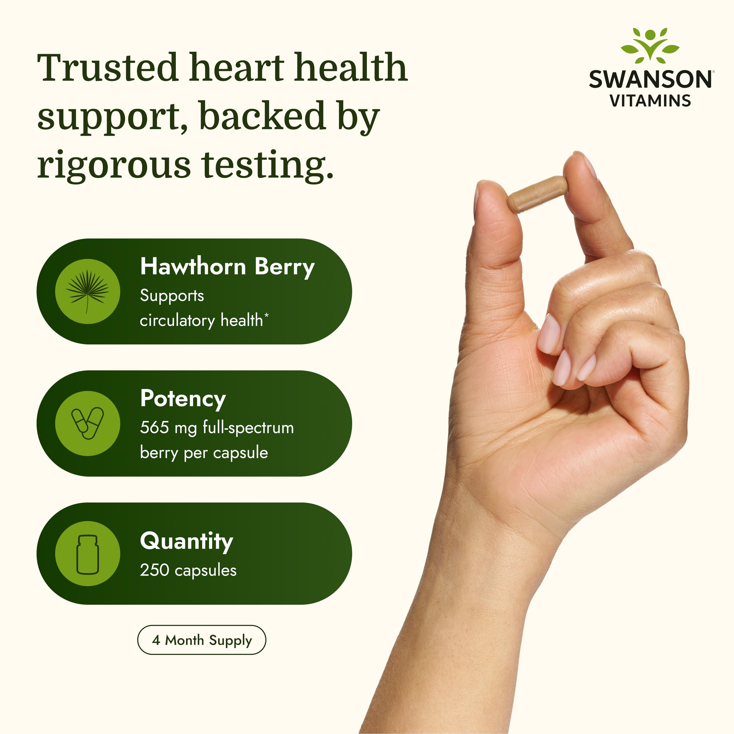 Swanson etiqueta con datos nutricionales y control de calidad visible
