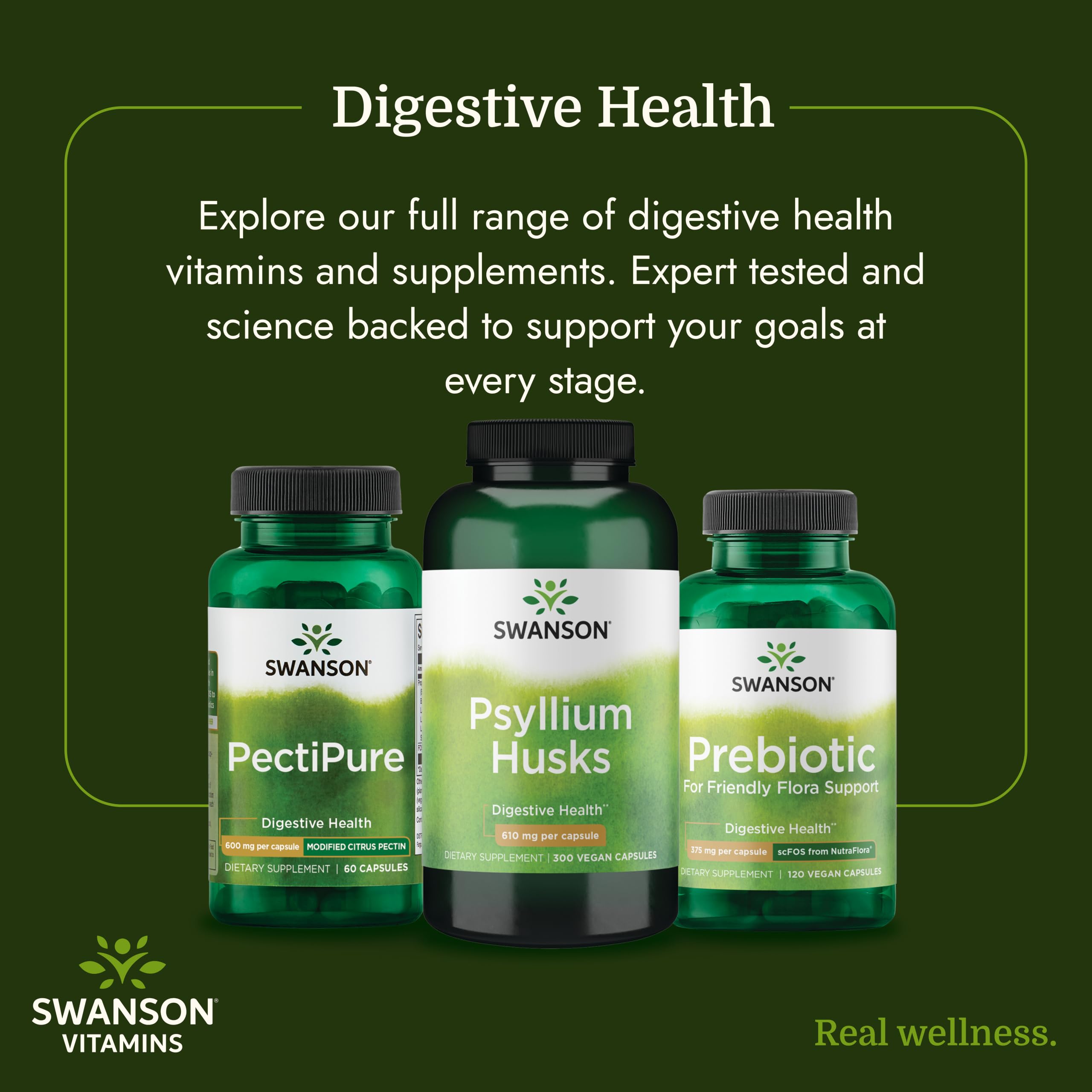 Swanson etiqueta nutricional enfocada, detalle de ingredientes y dosis