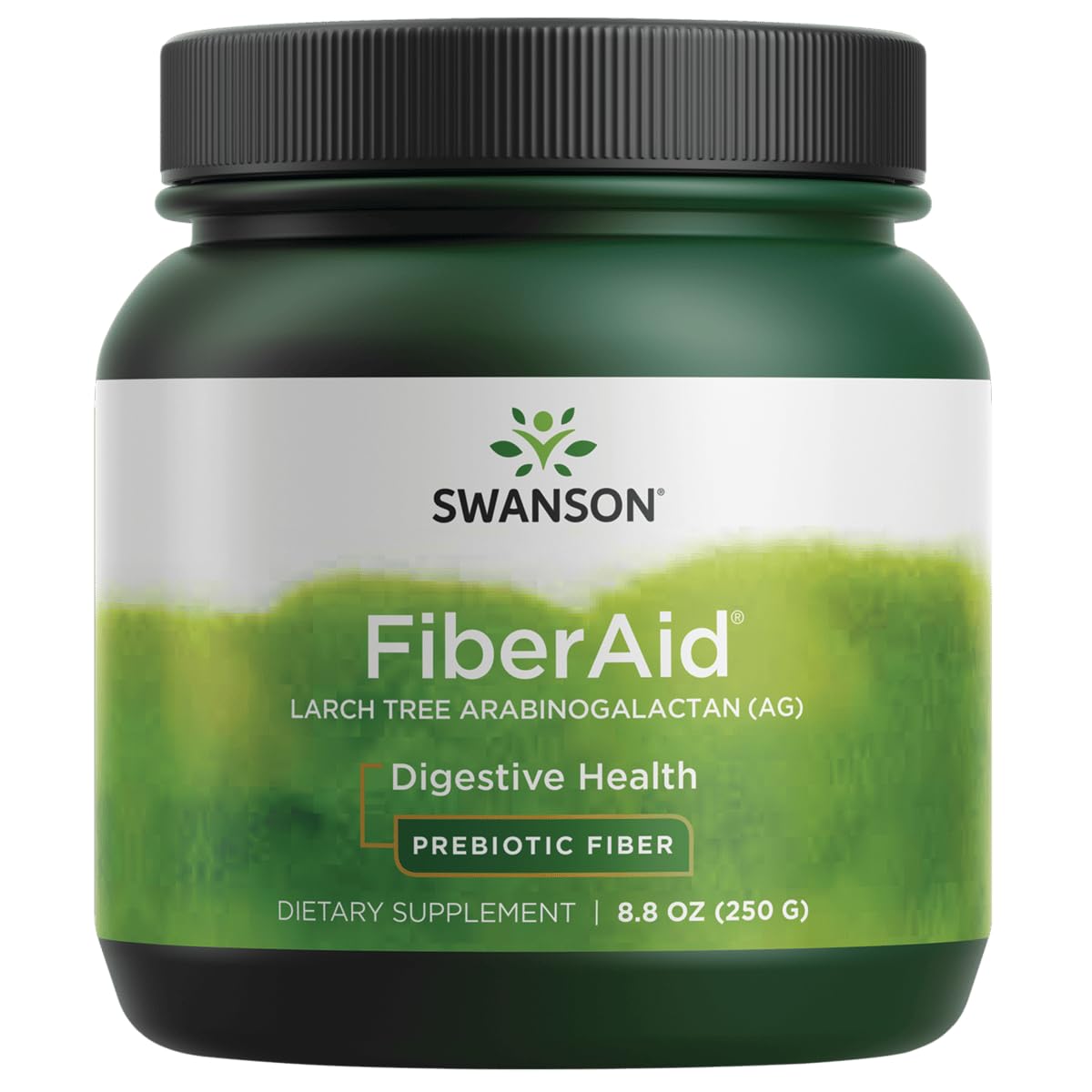 Swanson envase frontal FiberAid mostrando diseño y cantidad 8.8oz beneficio calidad