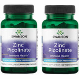 Swanson vista frontal del empaque mostrando zinc picolinate y beneficios claros