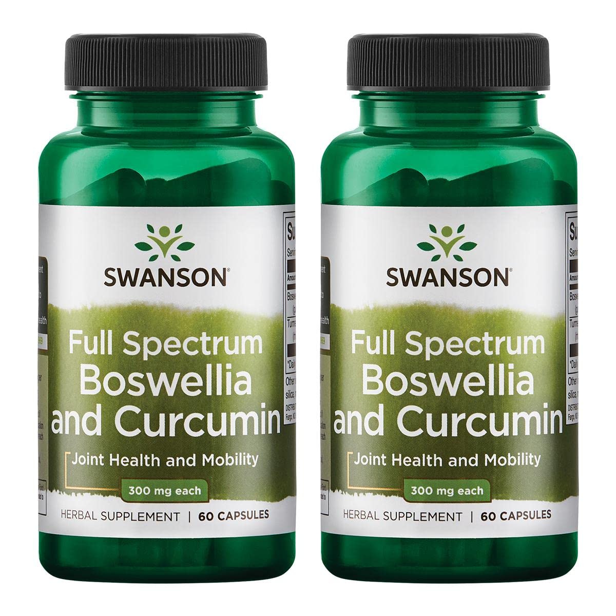 Swanson envase frontal mostrando fórmula Boswellia y Curcumin y beneficio articular