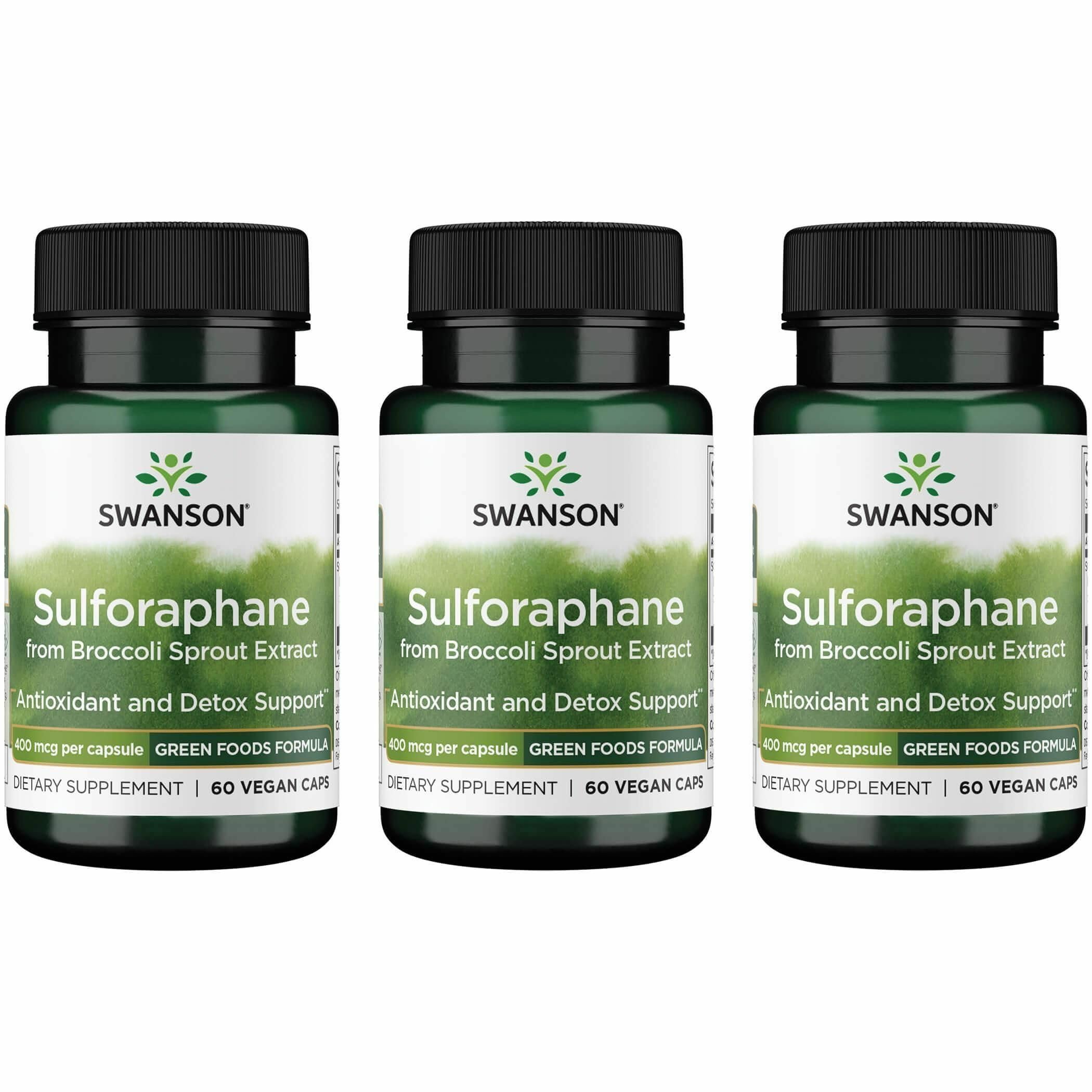 Swanson envase frontal de cápsulas veganas, presentación clara y beneficios prácticos