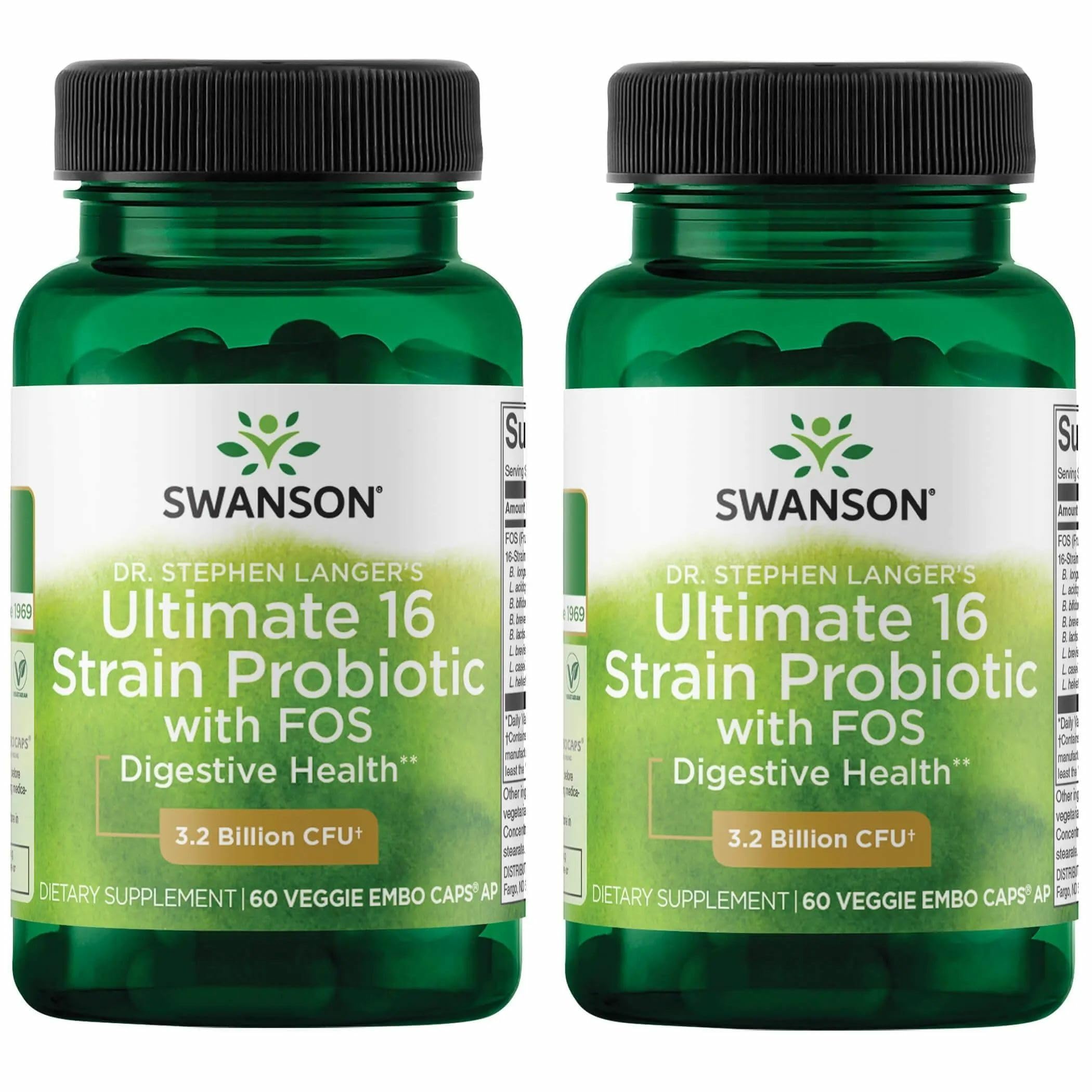 Swanson frasco frontal mostrando 60 cápsulas veganas y claridad de uso