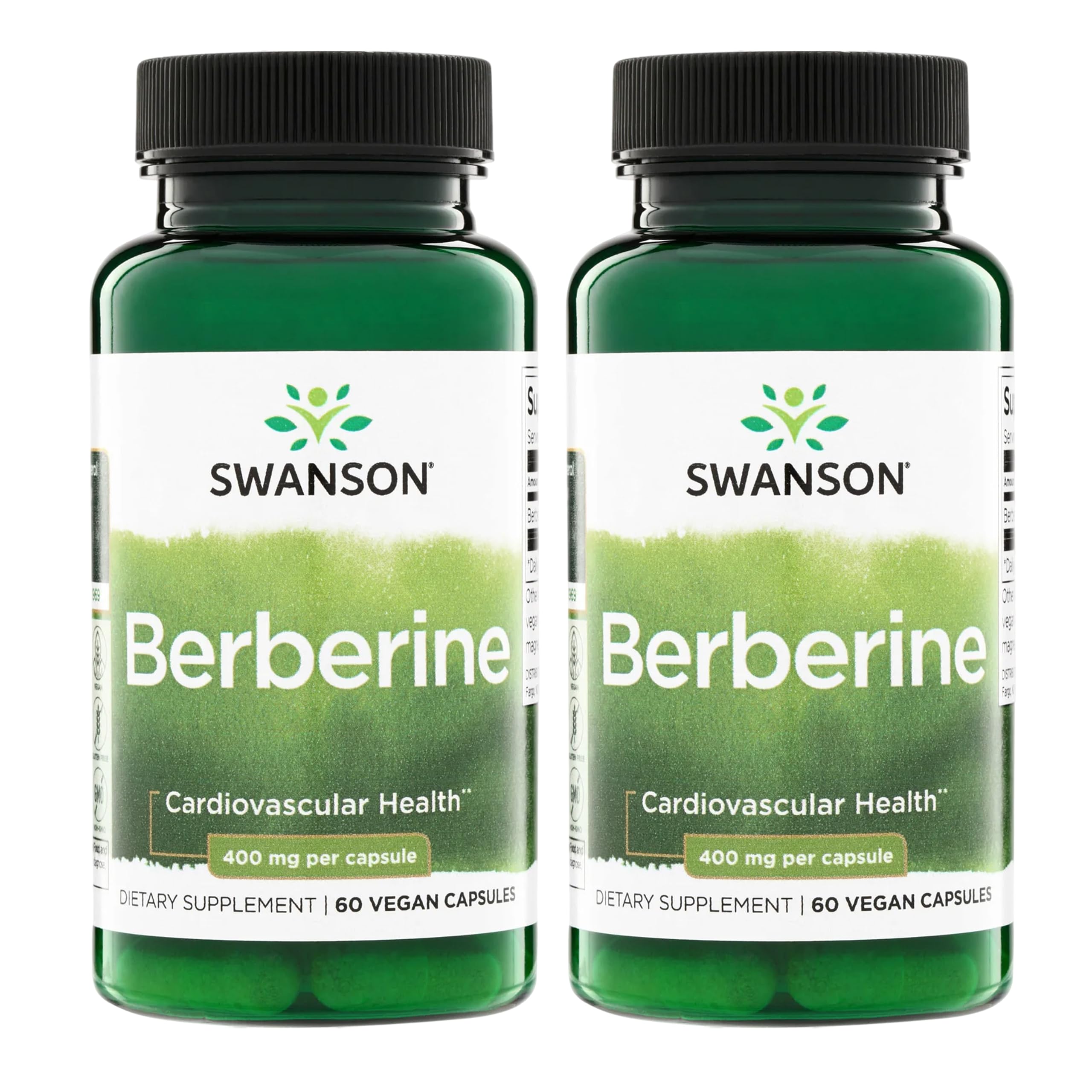 Swanson frasco frontal Berberine HCl mostrando etiqueta y beneficios claros