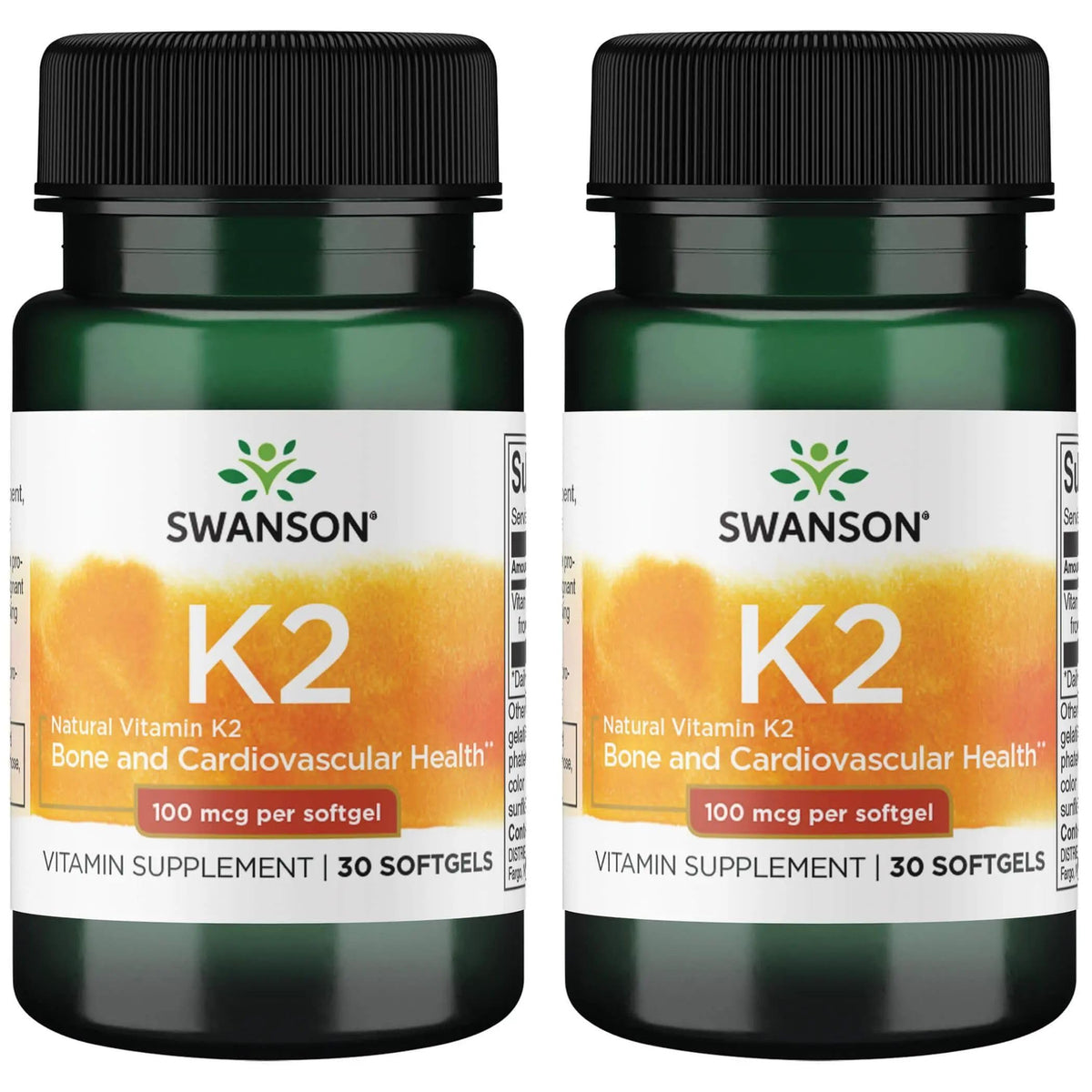 Swanson frontal del paquete K2 mostrando el envase y beneficios