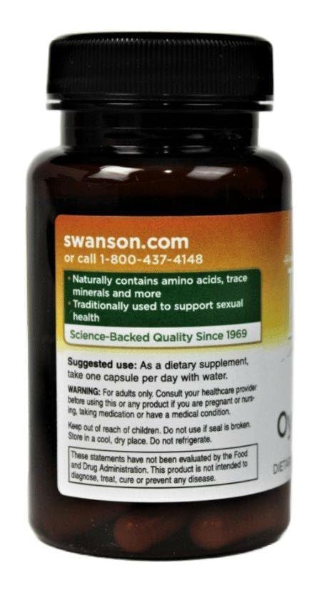 Swanson etiqueta con ingredientes y certificaciones claramente legibles