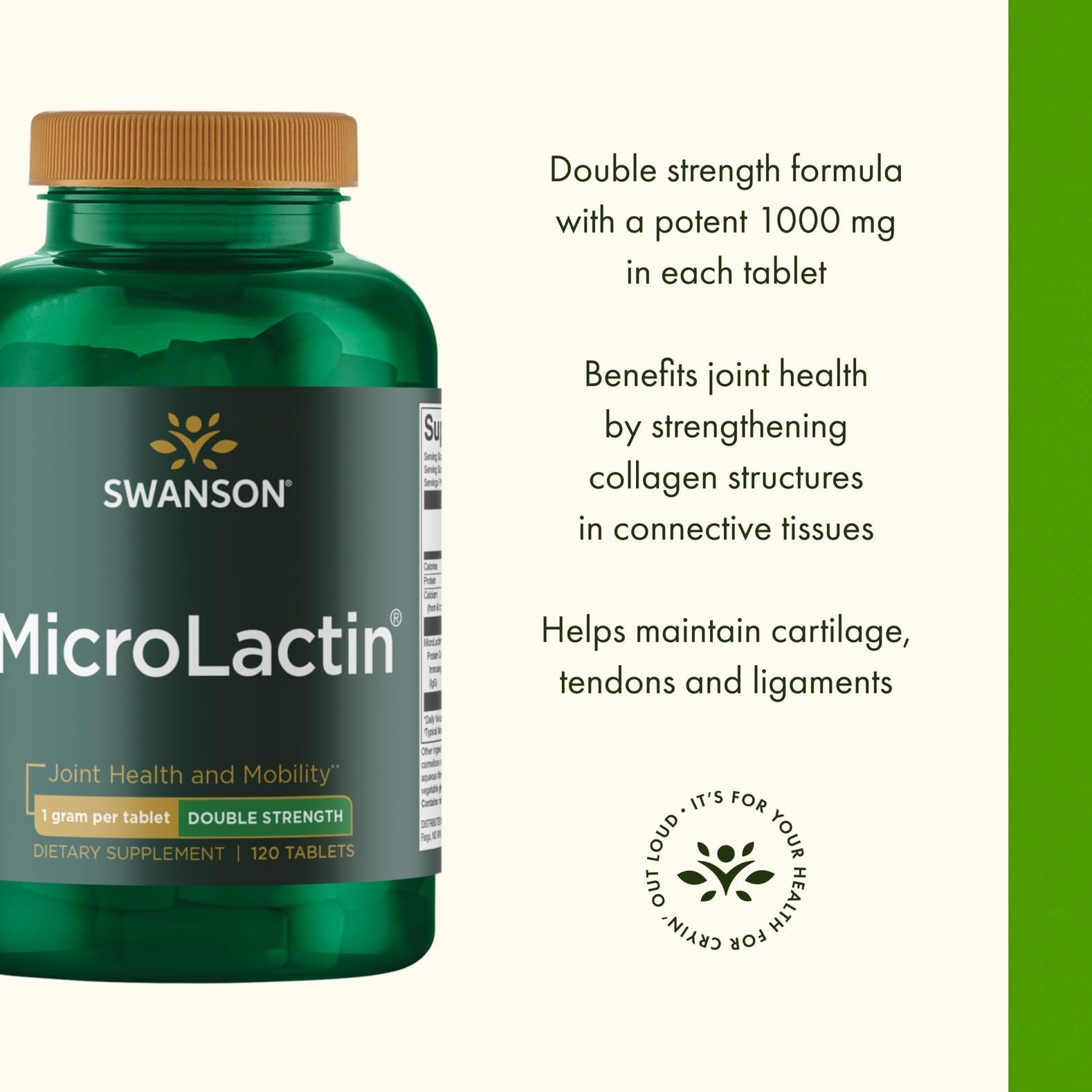 Swanson Microlactin frasco en mano para comparar escala y porción