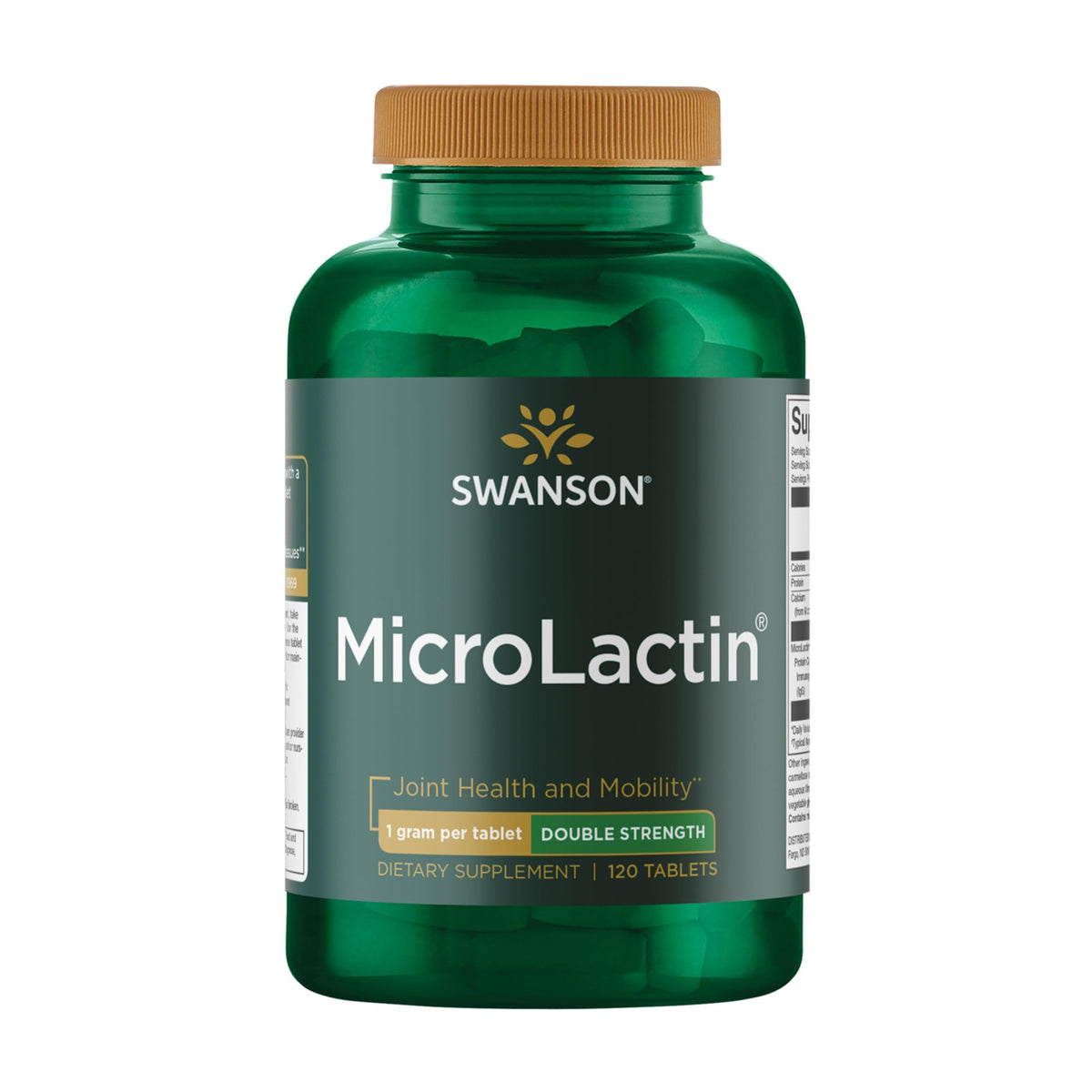 Swanson Microlactin vista frontal mostrando 120 tabletas y envase seguro