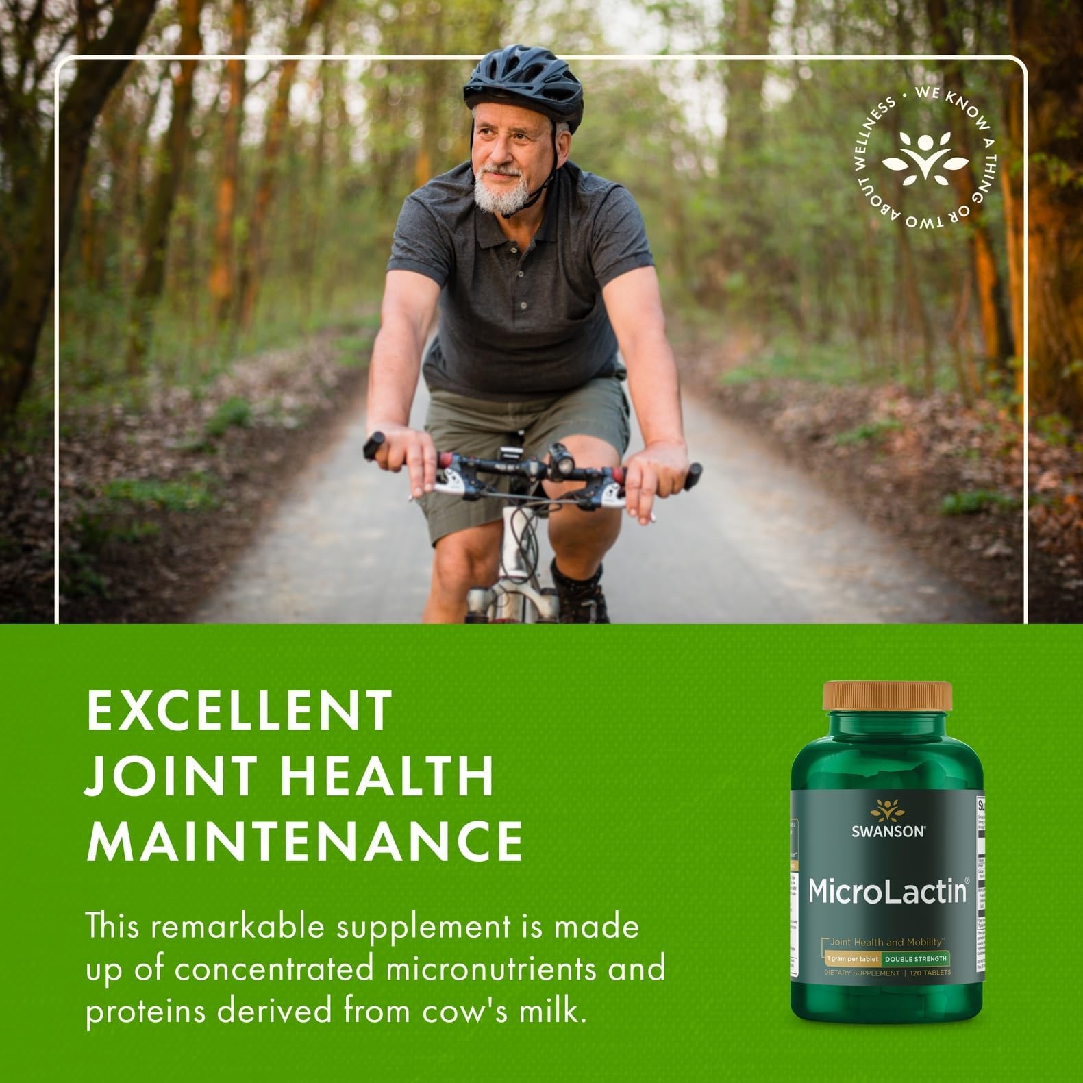 Swanson Microlactin persona activa usando suplemento para soporte articular