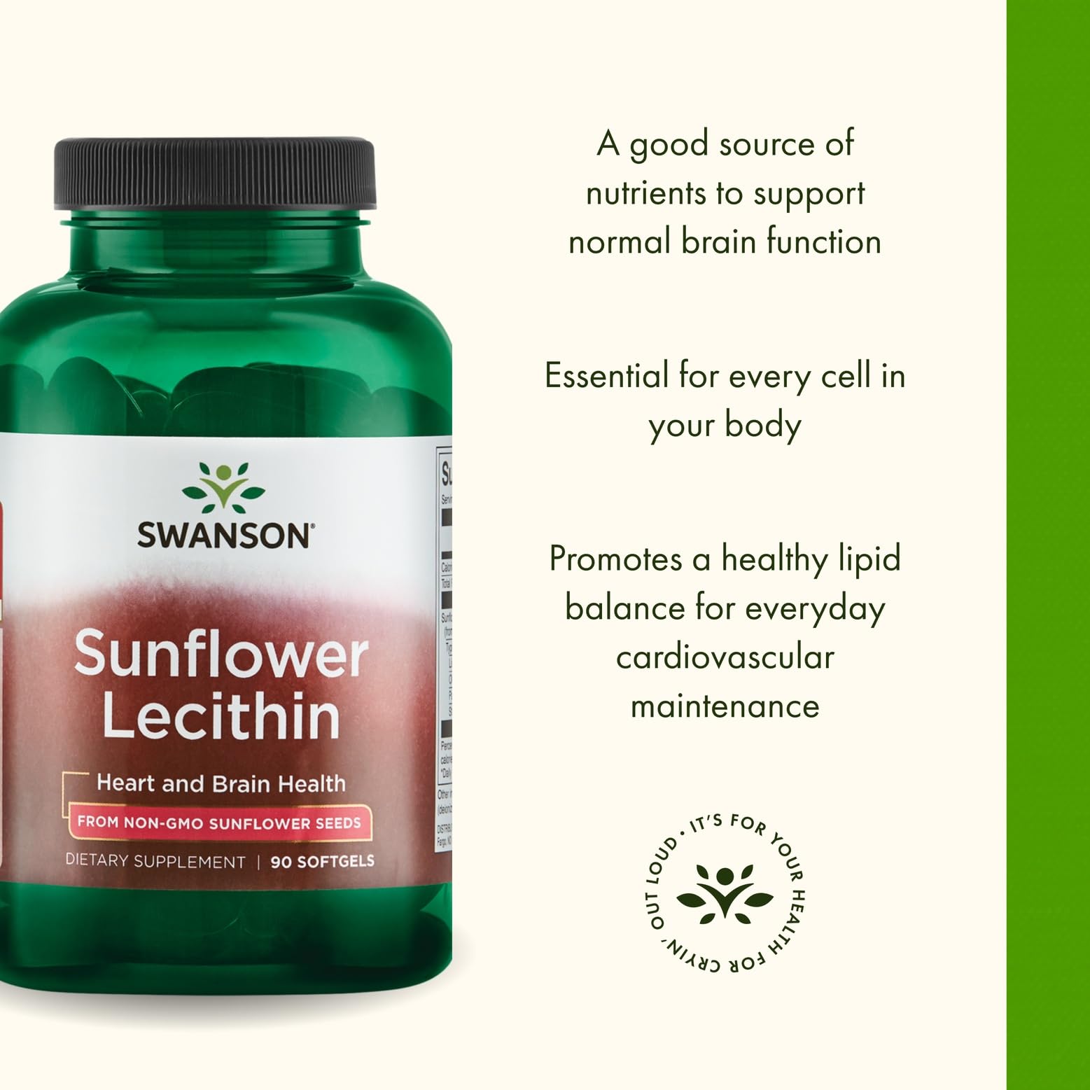 Swanson frasco en mano para comparar tamaño y cantidad de 90 softgels