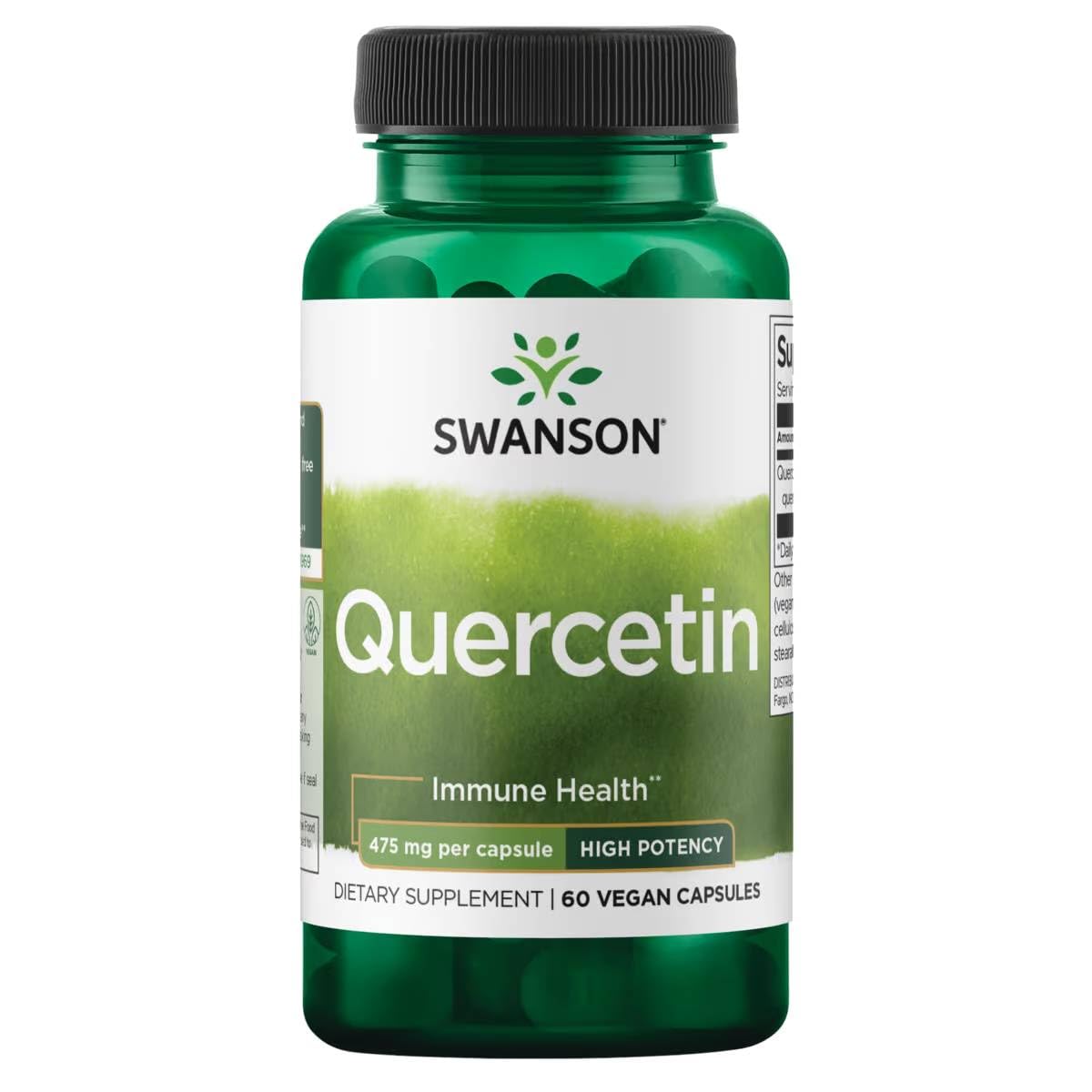 Swanson envase frontal mostrando quercetina alta potencia, información clara