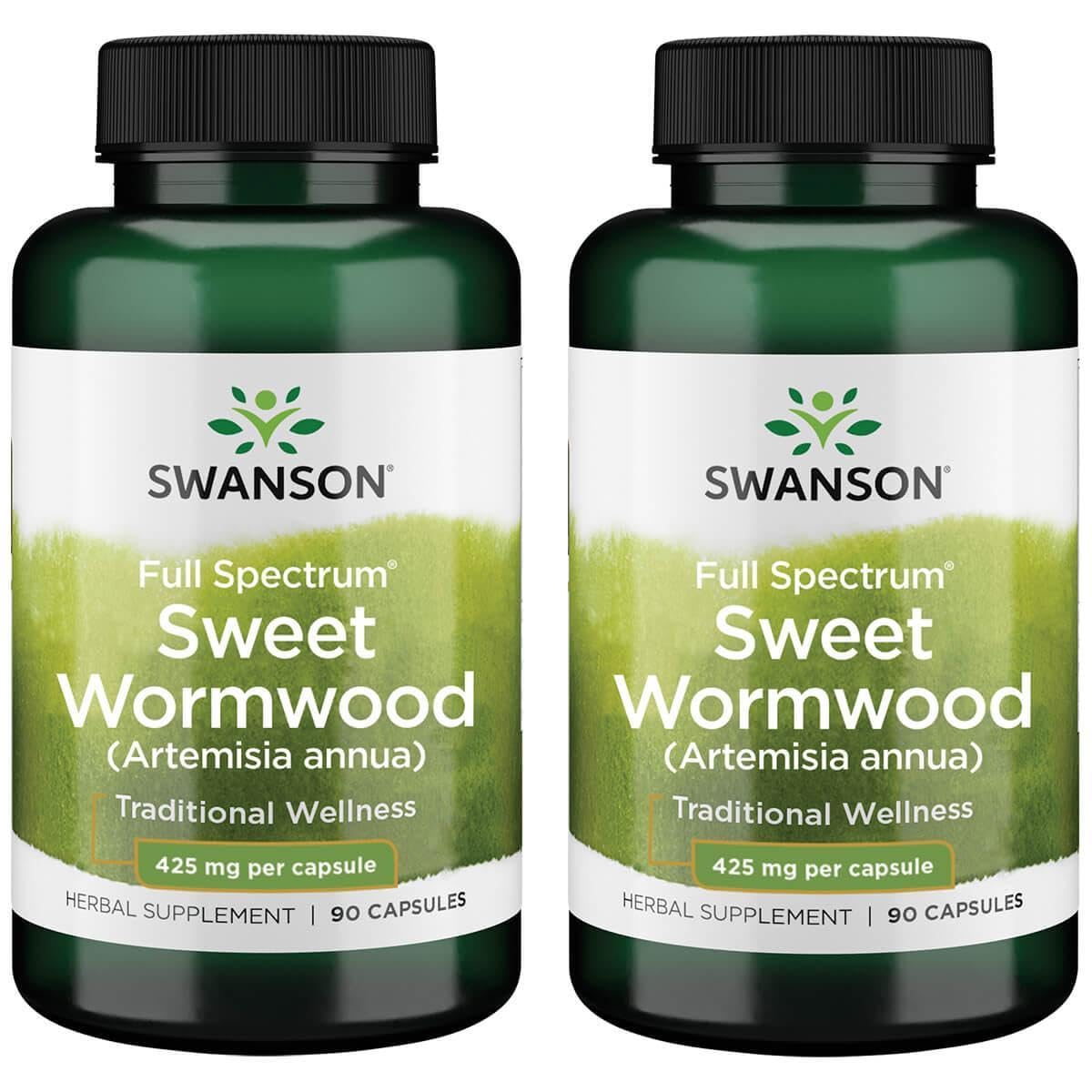 Swanson sweet wormwood vista frontal del frasco para identificar el producto